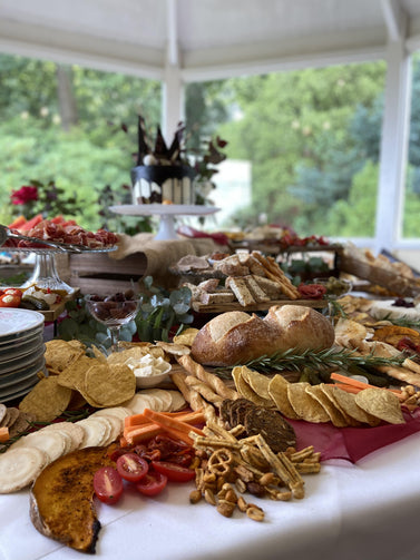 Round Grazing tables give easy access for guests and create a social point.  They are perfect for smaller weddings