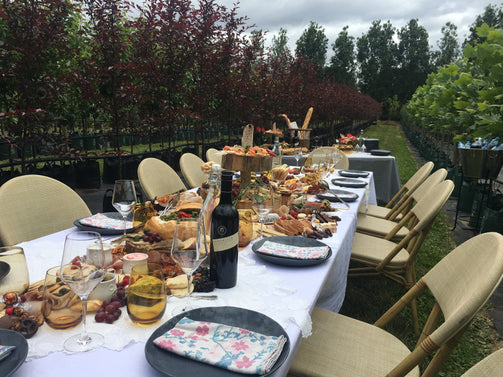 Grazing tables don't just have to be a standing affair.