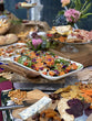Grazing tables are such a visual experience for your guests.  Adding some Salads and hot chickens makes them perfect for an evening event.